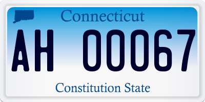 CT license plate AH00067