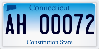 CT license plate AH00072