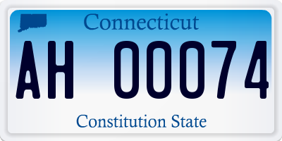 CT license plate AH00074