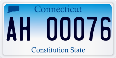 CT license plate AH00076