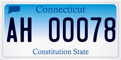 CT license plate AH00078