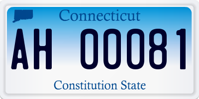 CT license plate AH00081
