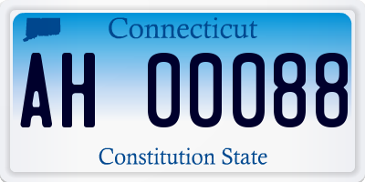 CT license plate AH00088