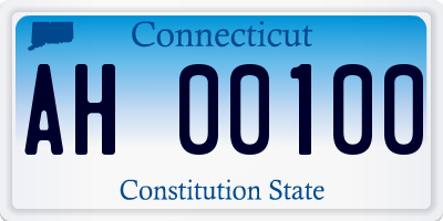CT license plate AH00100