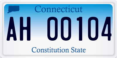CT license plate AH00104