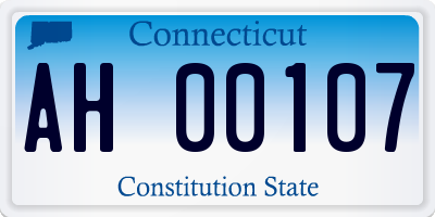 CT license plate AH00107