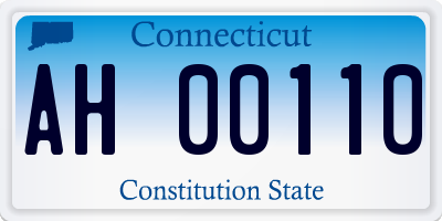 CT license plate AH00110