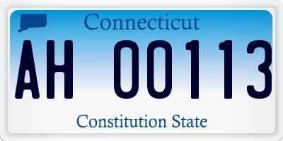 CT license plate AH00113