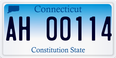 CT license plate AH00114