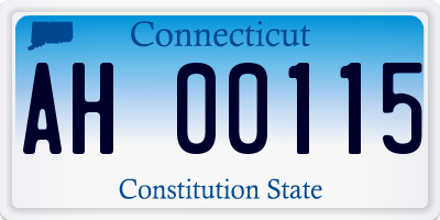 CT license plate AH00115