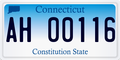 CT license plate AH00116