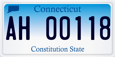 CT license plate AH00118