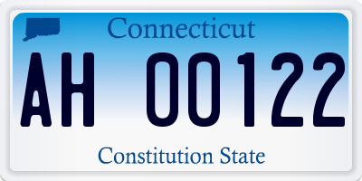 CT license plate AH00122