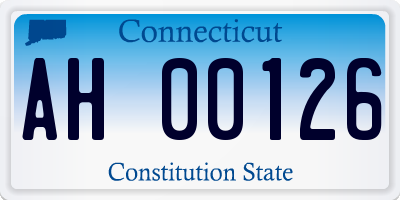 CT license plate AH00126