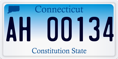 CT license plate AH00134