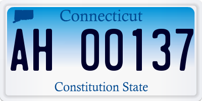 CT license plate AH00137