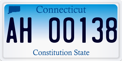 CT license plate AH00138