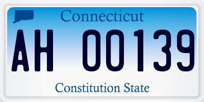 CT license plate AH00139
