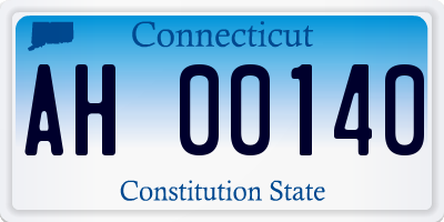 CT license plate AH00140