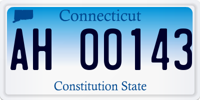 CT license plate AH00143