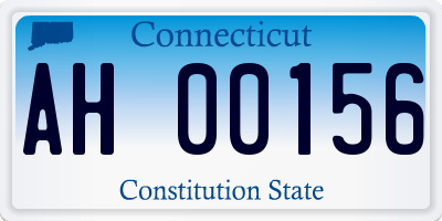 CT license plate AH00156