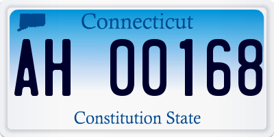 CT license plate AH00168