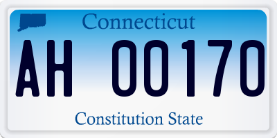 CT license plate AH00170