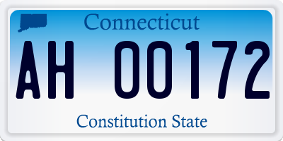 CT license plate AH00172