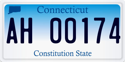 CT license plate AH00174