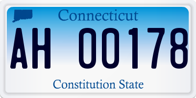 CT license plate AH00178
