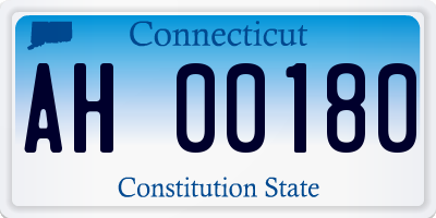 CT license plate AH00180