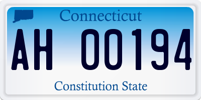CT license plate AH00194