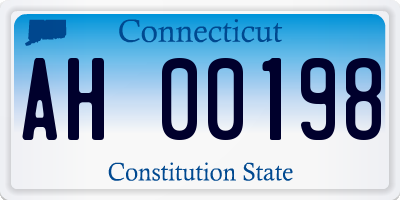 CT license plate AH00198