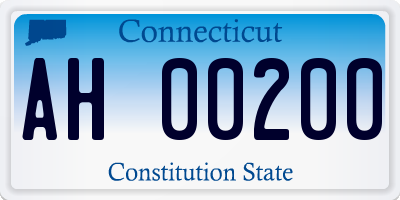 CT license plate AH00200