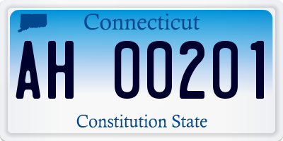 CT license plate AH00201