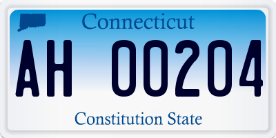 CT license plate AH00204