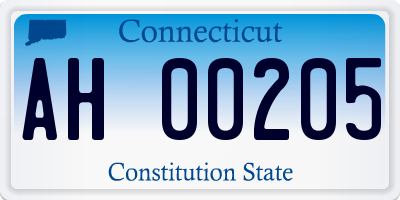 CT license plate AH00205