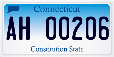 CT license plate AH00206