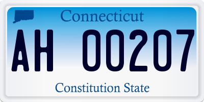 CT license plate AH00207