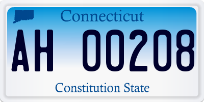 CT license plate AH00208