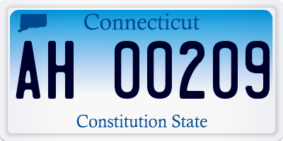 CT license plate AH00209