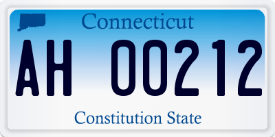 CT license plate AH00212