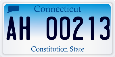 CT license plate AH00213