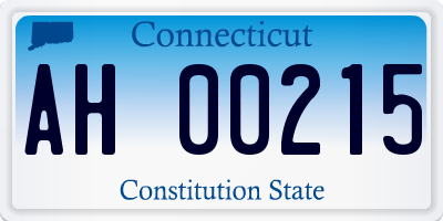 CT license plate AH00215