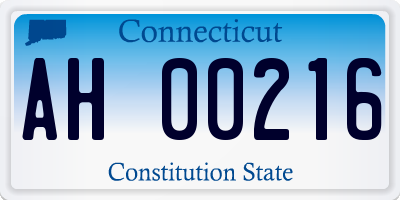 CT license plate AH00216