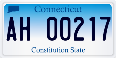 CT license plate AH00217