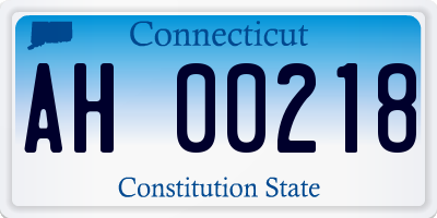 CT license plate AH00218