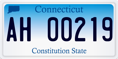 CT license plate AH00219