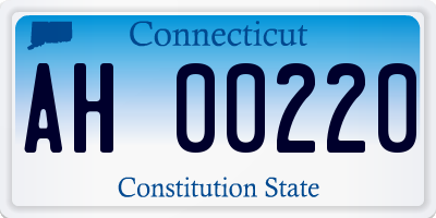 CT license plate AH00220