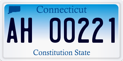 CT license plate AH00221